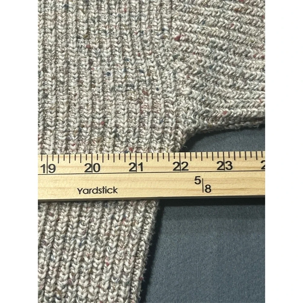 St. John's Bay Men's Gray Marled Textured Knit Crewneck Cotton Sweater L